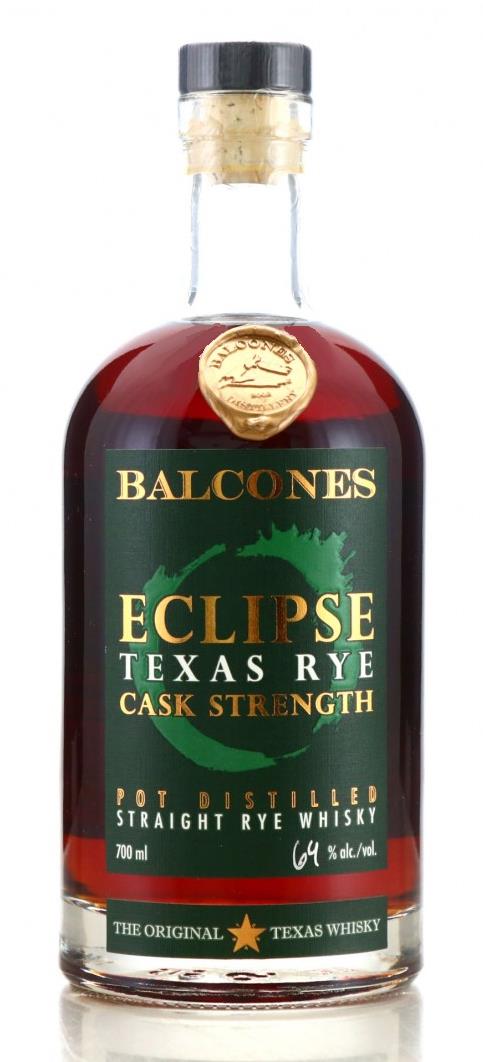 Balcones Texas Rye Eclipse Cask Strength 64% 70 cl